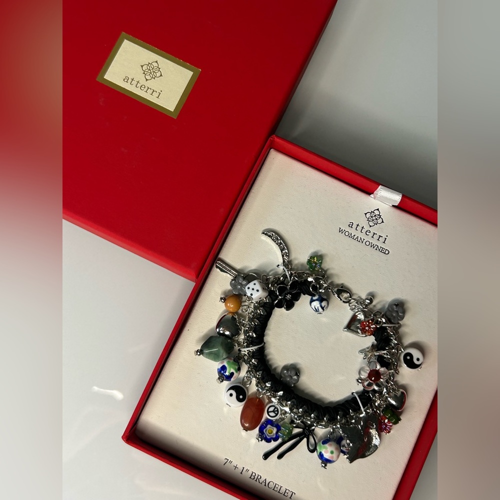 Viral atterri Silver multiple Charm rope Bracelet